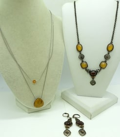 LIA SOPHIA TIGERS EYE SET + NECKLACE