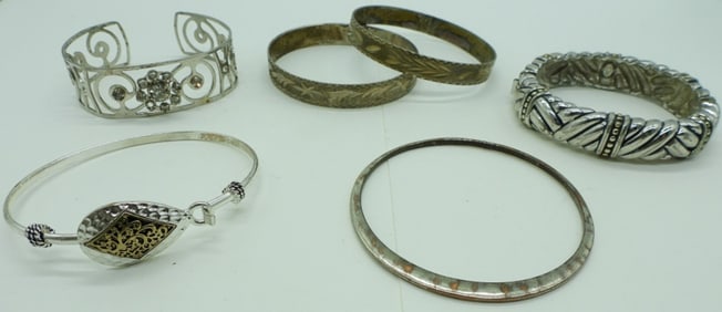 (6) CUFF & BANGLE STYLE BRACELETS