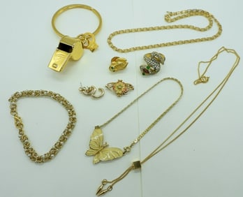PRETTY FASHION NECKLACES, PIN, EARRINGS +