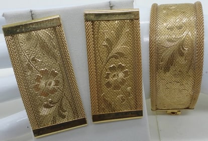 GOLD TONE BRACELETS & EARRINGS SET