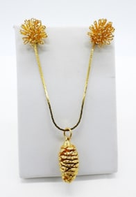 PINECONE NECKLACE & EARRINGS