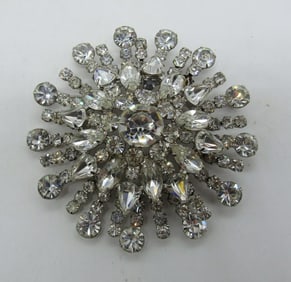 VERY LARGE RHINESTONE BROOCH