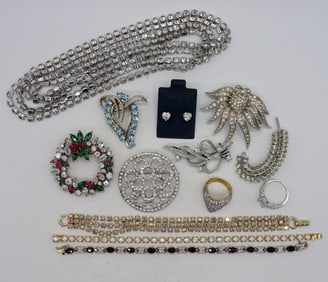 (13) VTG /MODERN RHINESTONE JEWELRY