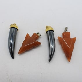 GOLDSTONE & HEMATITE PENDANTS