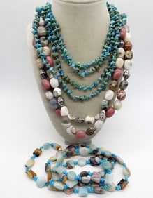 (3) NATURAL GEMSTONE NECKLACES