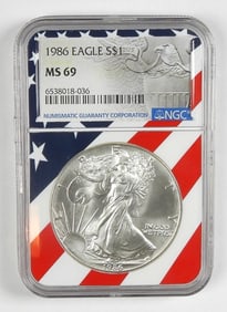 1986 AMERICAN SILVER EAGLE NGC MS69