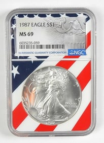 1987 AMERICAN SILVER EAGLE NGC MS69