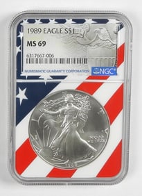 1989 AMERICAN SILVER EAGLE NGC MS69