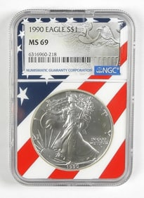 1990 AMERICAN SILVER EAGLE NGC MS69