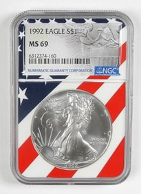 1992 AMERICAN SILVER EAGLE NGC MS69