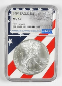 1994 AMERICAN SILVER EAGLE NGC MS69