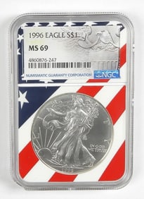1996 AMERICAN SILVER EAGLE NGC MS69