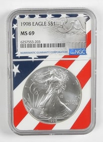 1998 AMERICAN SILVER EAGLE NGC MS69