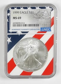 1999 AMERICAN SILVER EAGLE NGC MS69