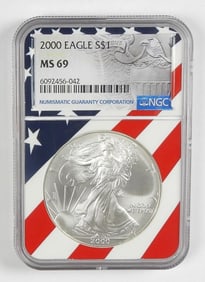 2000 AMERICAN SILVER EAGLE NGC MS69