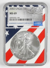 2002 AMERICAN SILVER EAGLE NGC MS69