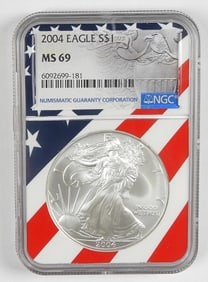 2004 AMERICAN SILVER EAGLE NGC MS69