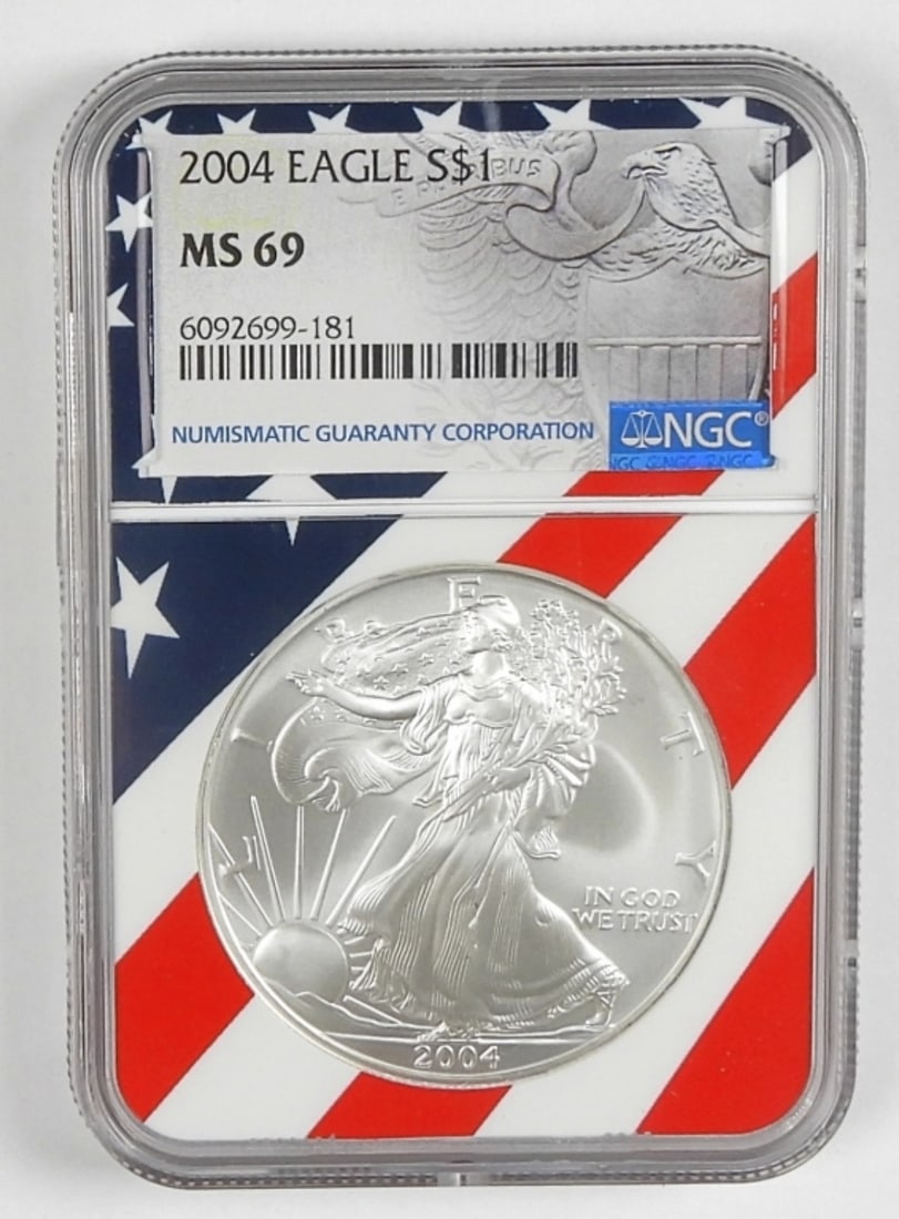 2004 AMERICAN SILVER EAGLE NGC MS69 (1 of 2)