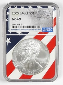2005 AMERICAN SILVER EAGLE NGC MS69