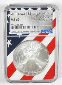 2010 AMERICAN SILVER EAGLE NGC MS69