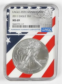 2011 AMERICAN SILVER EAGLE NGC MS69