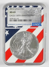 2016 AMERICAN SILVER EAGLE NGC MS69