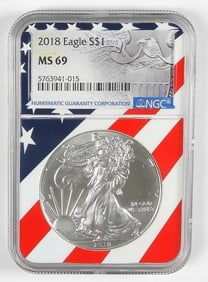 2018 AMERICAN SILVER EAGLE NGC MS69