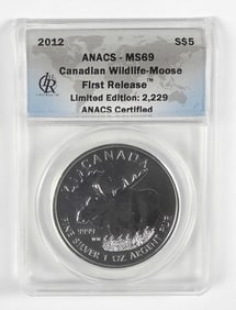 2012 CANADA $5 WILDLIFE MOOSE ANACS