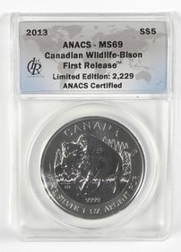 2013 CANADA $5 WILDLIFE BISON ANACS
