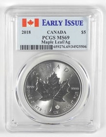 2018 CANADA MAPLE LEAF PCGS MS69
