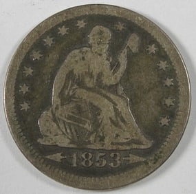 1853 SEATED LIBERTY QUARTER