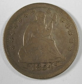 1854-O SEATED LIBERTY QUARTER