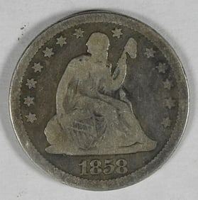 1858 SEATED LIBERTY QUARTER