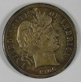 1906-D BARBER SILVER DIME