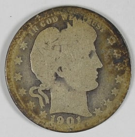 1901-O BARBER SILVER QUARTER