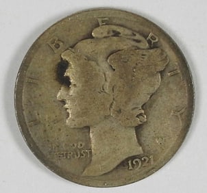 1921 MERCURY SILVER DIME