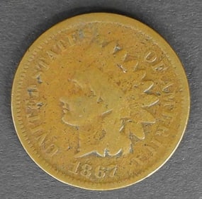 1867-INDIAN HEAD-ONE CENT