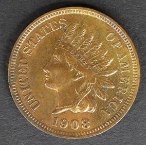 1908-INDIAN HEAD-ONE CENT