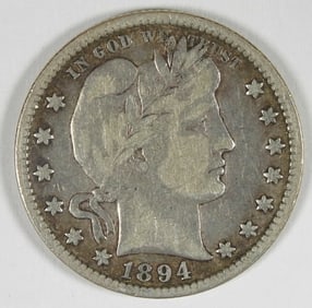 1894 BARBER SILVER QUARTER