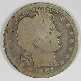 1901-O BARBER SILVER QUARTER