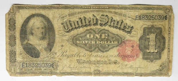 1891 $1 MARTHA WASHINGTON SILVER CERTIFICATE
