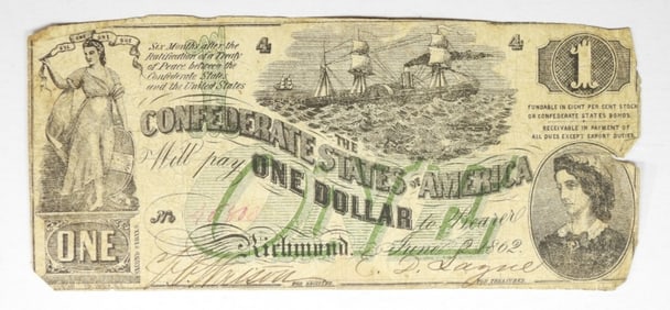 1862 $1 CONFEDERATE STATES OF AMERICA
