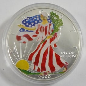 2000 COLORIZED AMERICAN SILVER EAGLE BU
