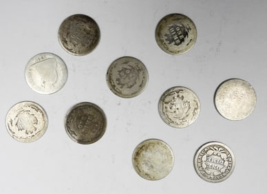 10 LOW GRADE SEATED DIMES