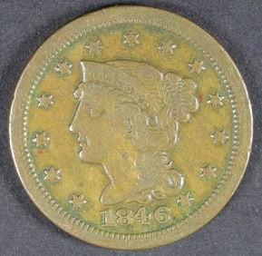 1846 (SMALL DATE) BRAIDED HAIR CENT