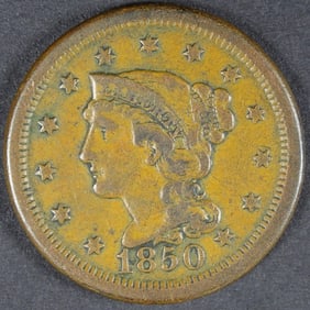 1850 BRAIDED HAIR CENT