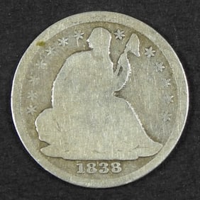 1838 SEATED LIBERTY HALF DIME