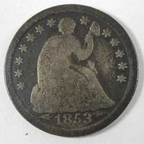1853-O SEATED LIBERTY HALF DIME