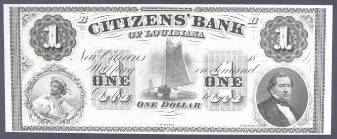 $1 CITIZENS' BANK OF LOUISIANA NOTE
