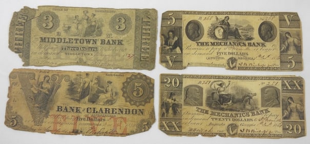 (4) LOW GRADE MISC OBSOLETE NOTES